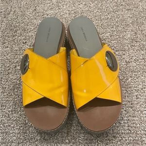 Zara Woman Mustard Platform Crossover Sandal